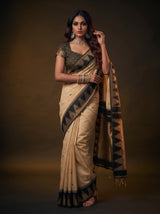 MIMOSA Tussar Banarasi Cotton Saree — pose 5 styling detail