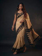 MIMOSA Tussar Banarasi Cotton Saree — pose 6 styling detail