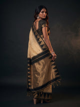 MIMOSA Tussar Banarasi Cotton Saree — pose 7 styling detail