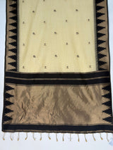 MIMOSA Tussar Banarasi Cotton Saree — pallu and zari work detail