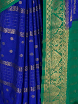 MIMOSA Royal Blue Mysore Silk Crepe Saree — fleets shot full lifestyle