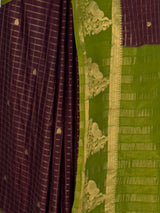 MIMOSA Chocolate Mysore Silk Crepe Saree — fleets shot full lifestyle