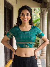 MIMOSA Jamun Mysore Silk Crepe Saree — blouse close-up