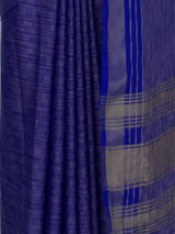 MIMOSA Royal Blue Mysore Silk Crepe Saree — fleets shot full lifestyle