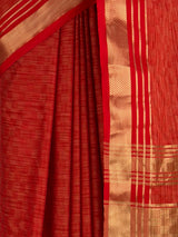MIMOSA Red Mysore Silk Crepe Saree — fleets shot full lifestyle