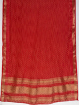 MIMOSA Red Mysore Silk Crepe Saree — pallu and zari work detail