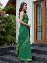 MIMOSA Rama Mysore Silk Crepe Saree — pose 3 styling detail