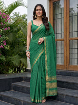 MIMOSA Rama Mysore Silk Crepe Saree — pose 7 styling detail
