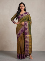 MIMOSA Jamun Banarasi Saree — pose 4 styling detail