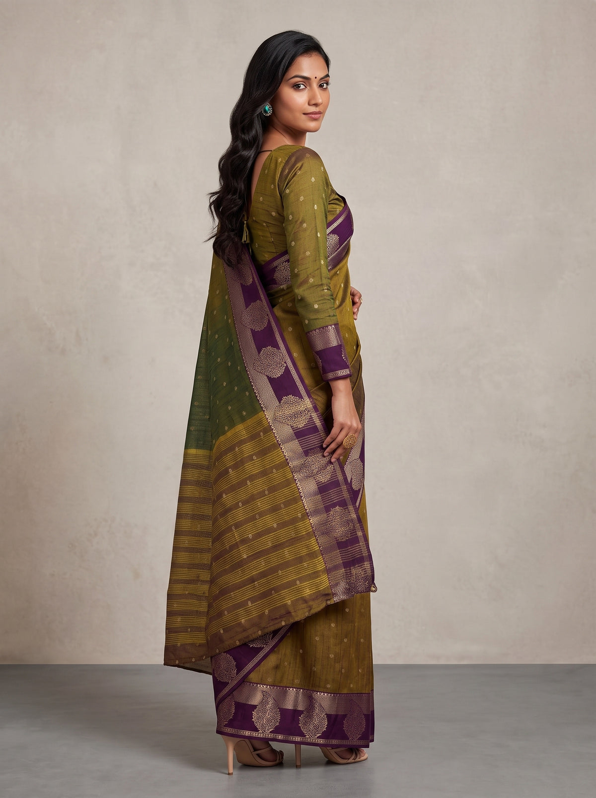MIMOSA Jamun Banarasi Saree — pose 7 styling detail