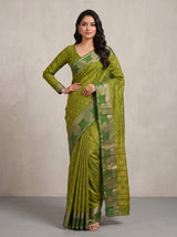 MIMOSA Olive Banarasi Saree — pose 4 styling detail