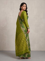 MIMOSA Olive Banarasi Saree — pose 7 styling detail