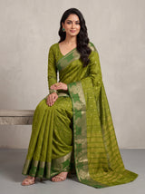 MIMOSA Olive Banarasi Saree — pose 8 styling detail