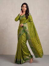 MIMOSA Olive Banarasi Saree — pose 9 styling detail