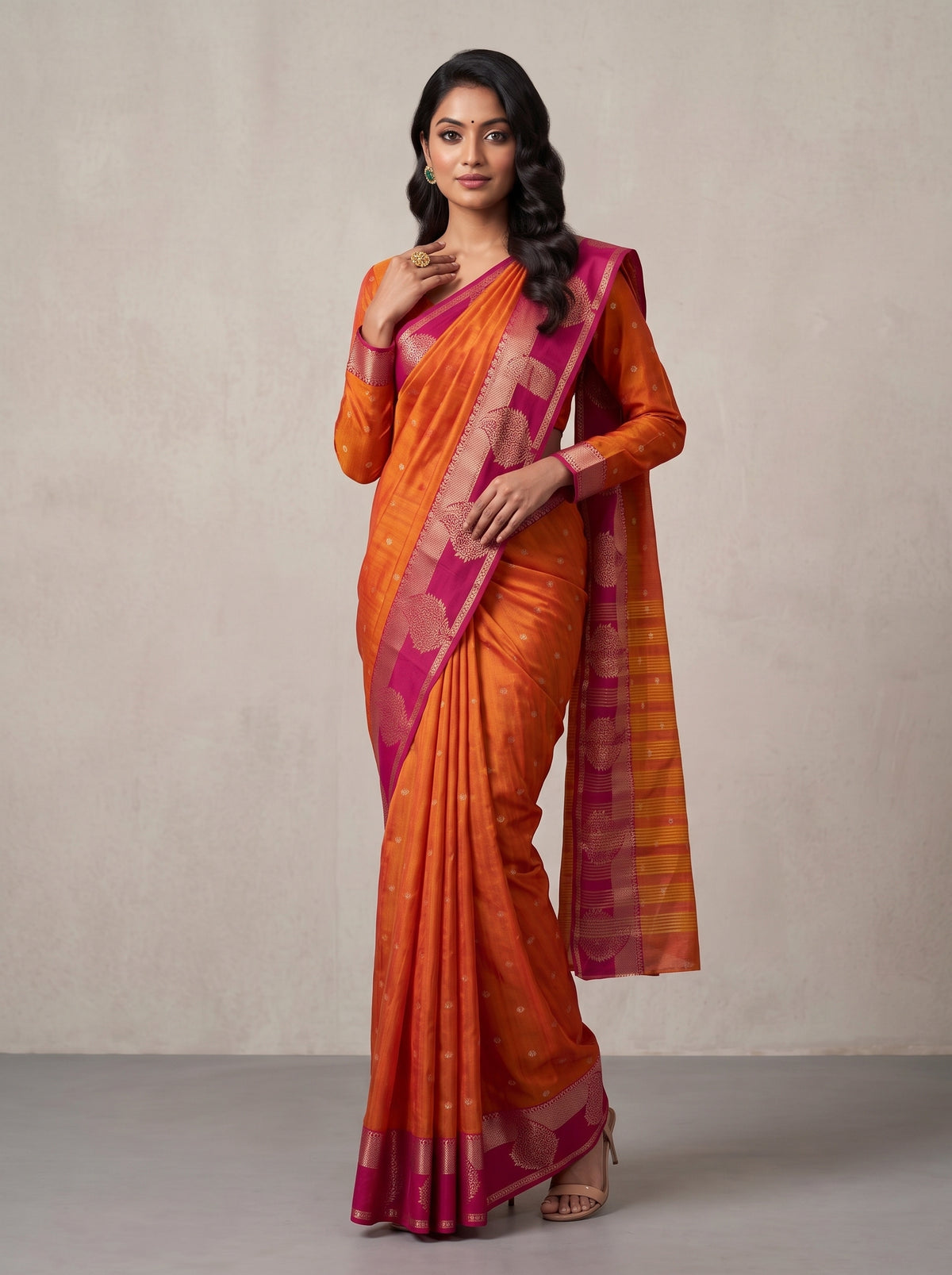 MIMOSA Rani Banarasi Saree — pose 5 styling detail