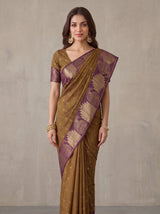 MIMOSA Jamun Banarasi Raw Silk Saree — pose 10 styling detail