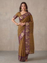 MIMOSA Jamun Banarasi Raw Silk Saree — pose 4 styling detail