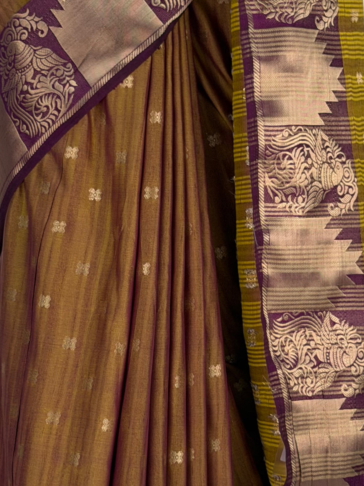 MIMOSA Jamun Banarasi Raw Silk Saree — fleets shot full lifestyle