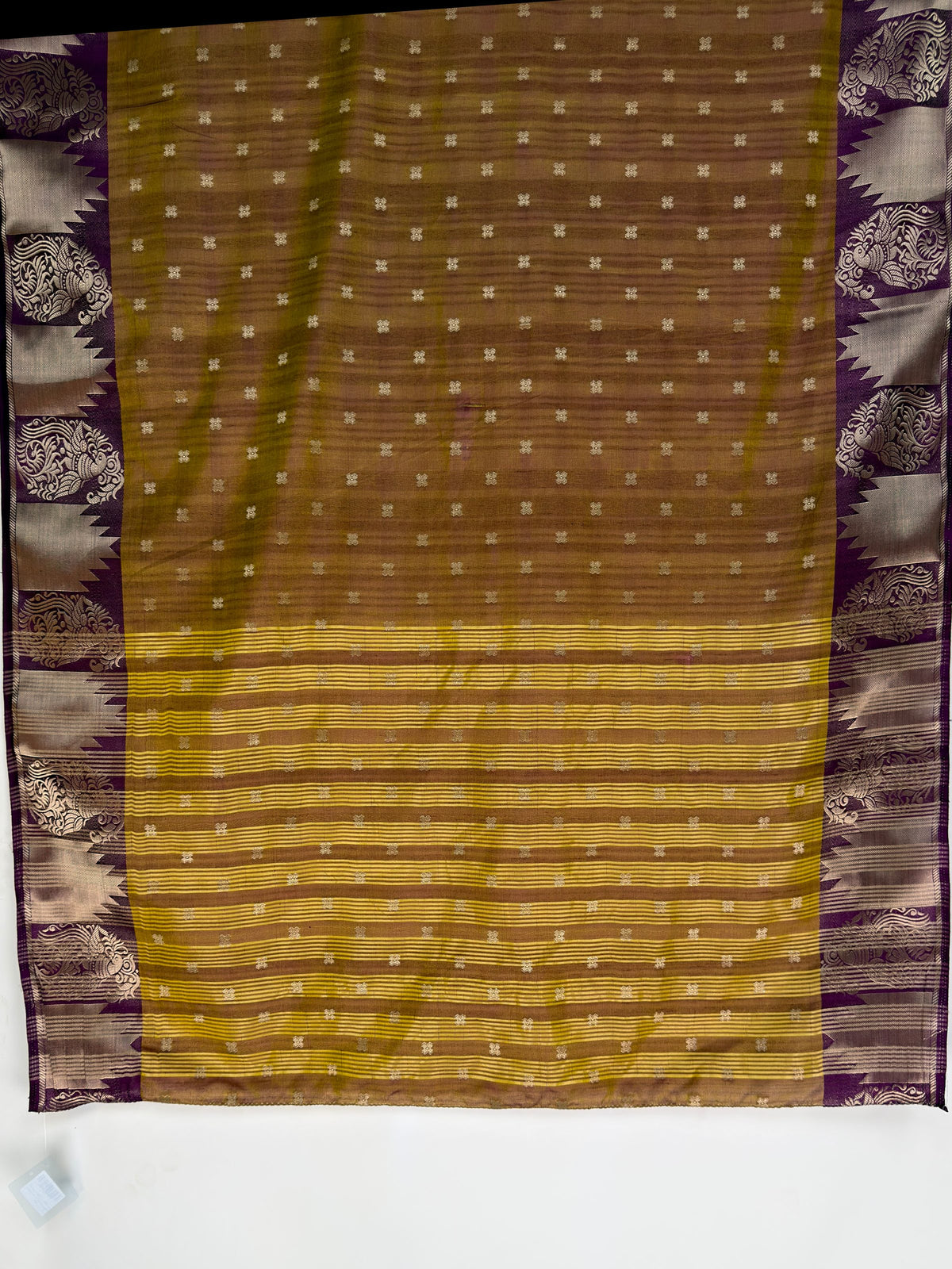 MIMOSA Jamun Banarasi Raw Silk Saree — pallu and zari work detail