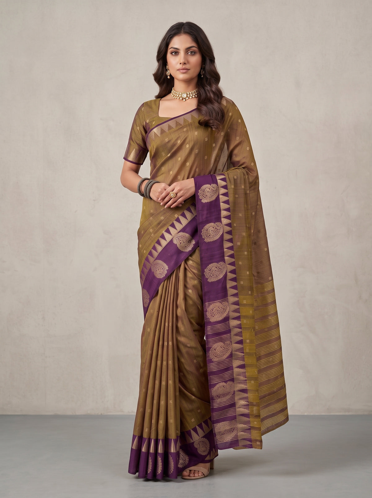 MIMOSA Banarasi Saree — pose 5 styling detail