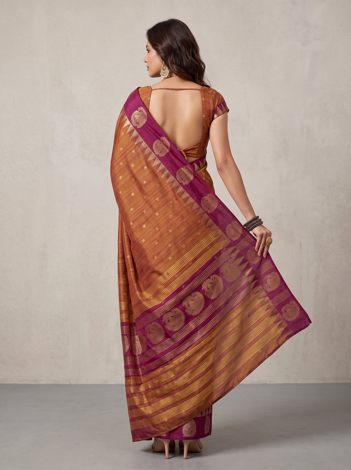 MIMOSA Banarasi Saree — pose 2 styling detail
