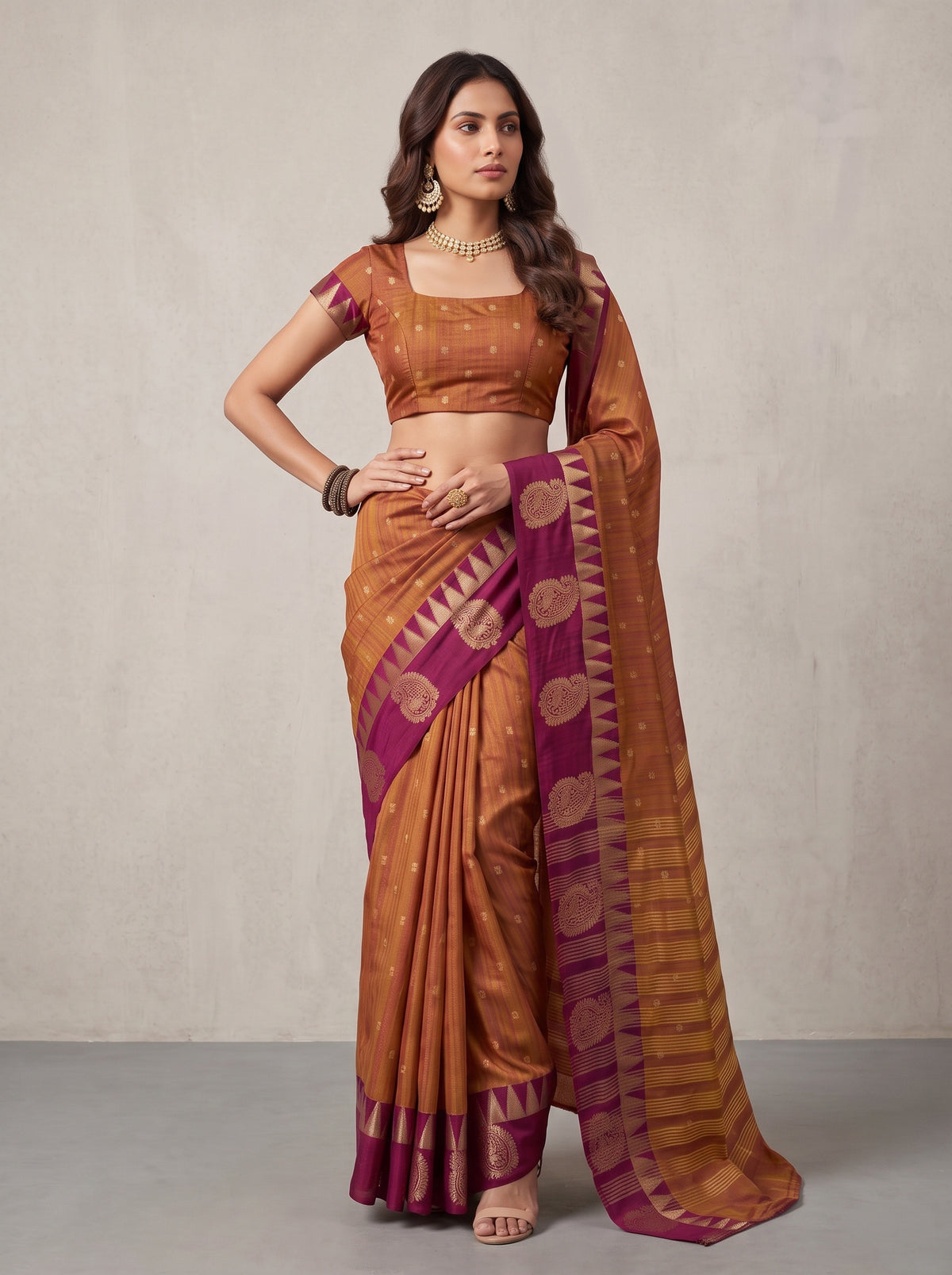 MIMOSA Banarasi Saree — pose 4 styling detail