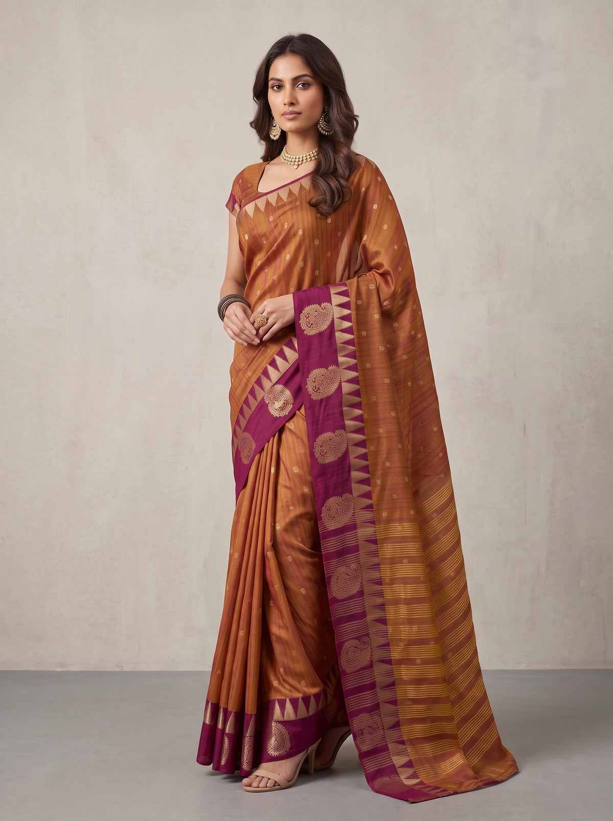 MIMOSA Banarasi Saree — pose 5 styling detail