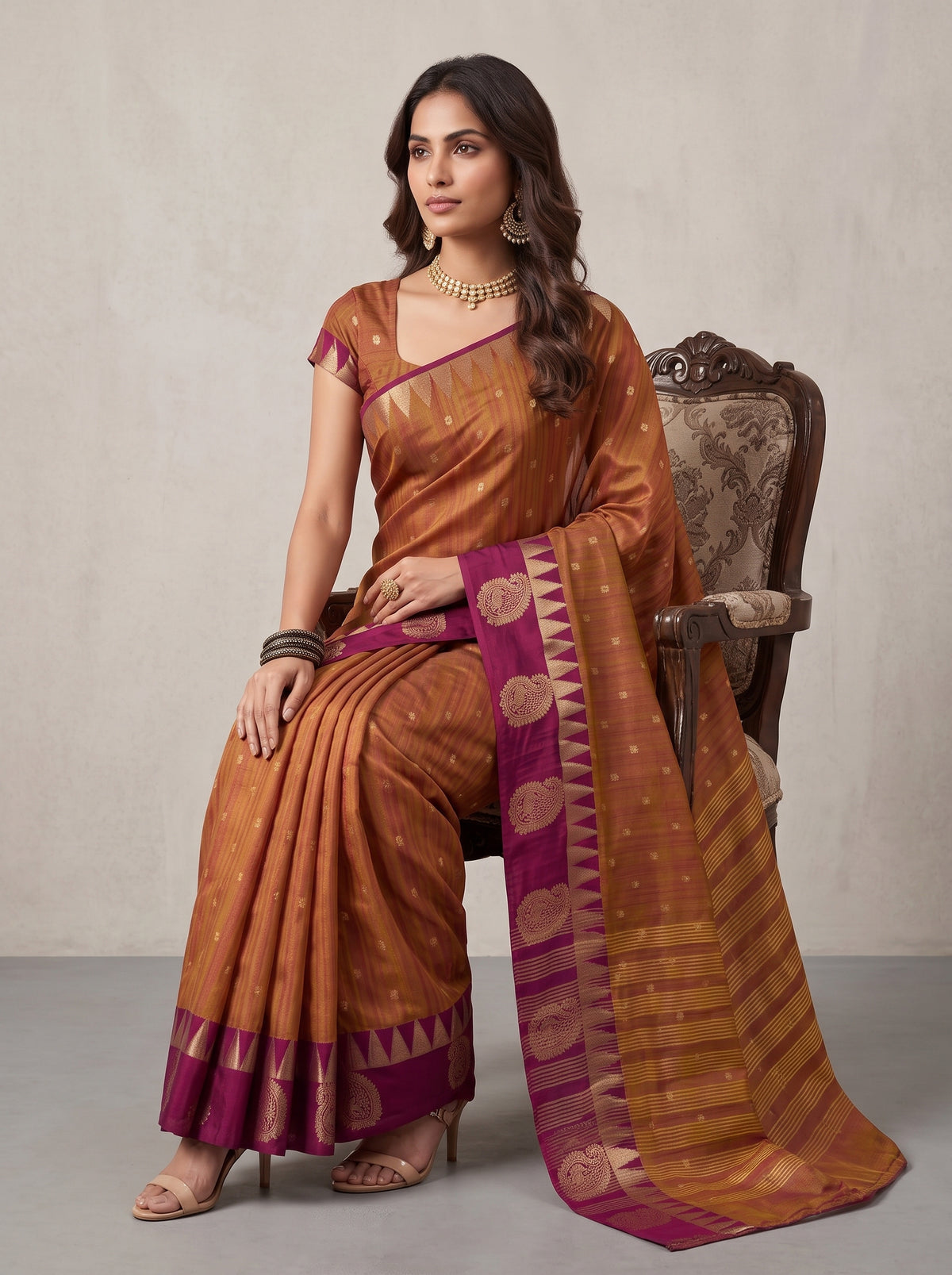 MIMOSA Banarasi Saree — pose 8 styling detail