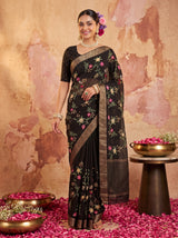 MIMOSA Black Jaipur Saree — pose 10 styling detail