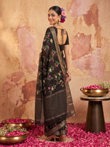 MIMOSA Black Jaipur Saree — pose 7 styling detail