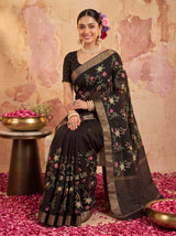 MIMOSA Black Jaipur Saree — pose 8 styling detail
