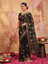 MIMOSA Black Jaipur Saree — pose 9 styling detail
