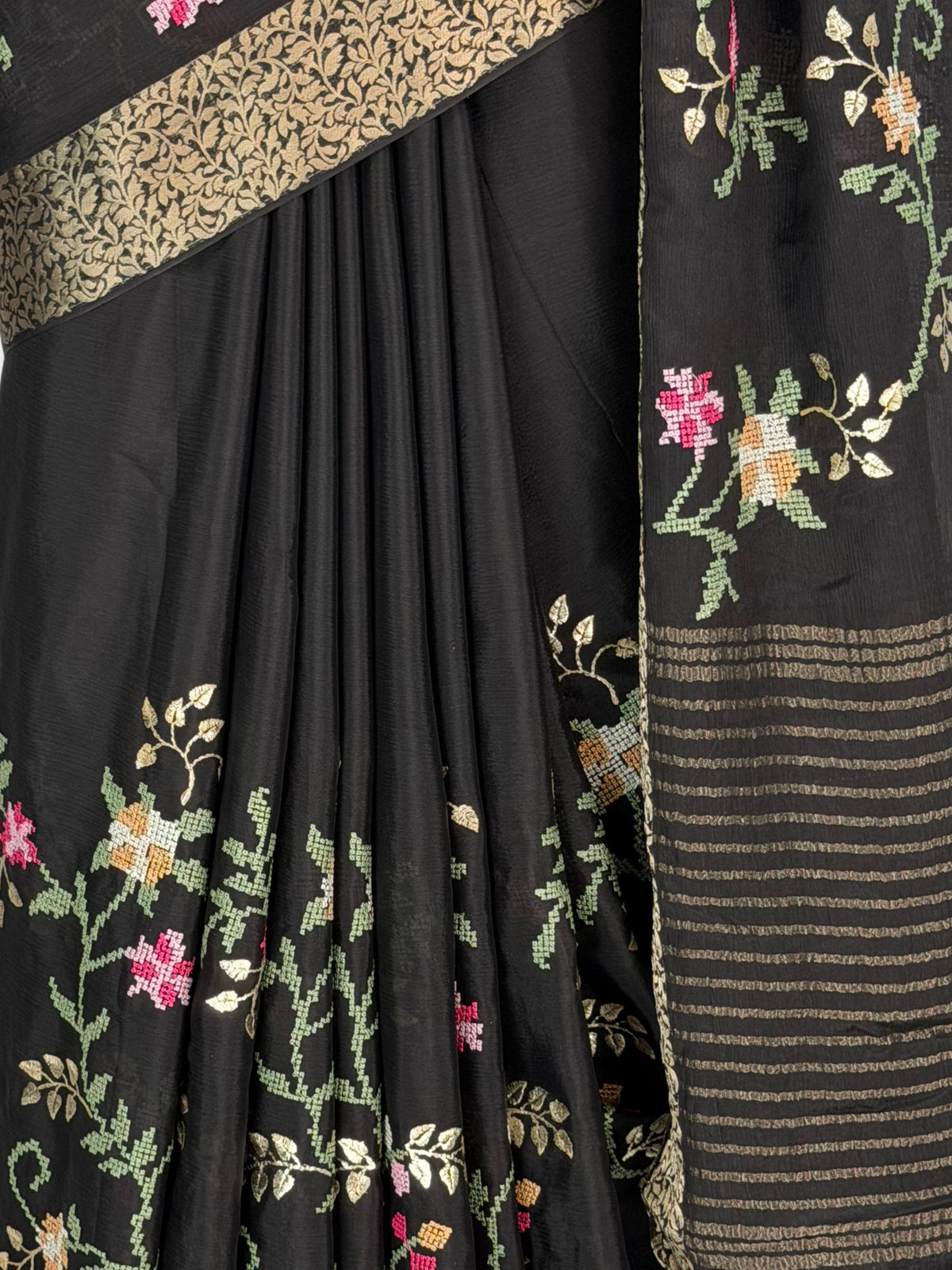 MIMOSA Black Jaipur Saree — fleets shot full lifestyle
