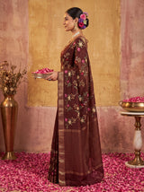 MIMOSA Chocolate Jaipur Saree — pose 3 styling detail