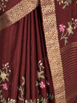 MIMOSA Chocolate Jaipur Saree — fleets shot full lifestyle