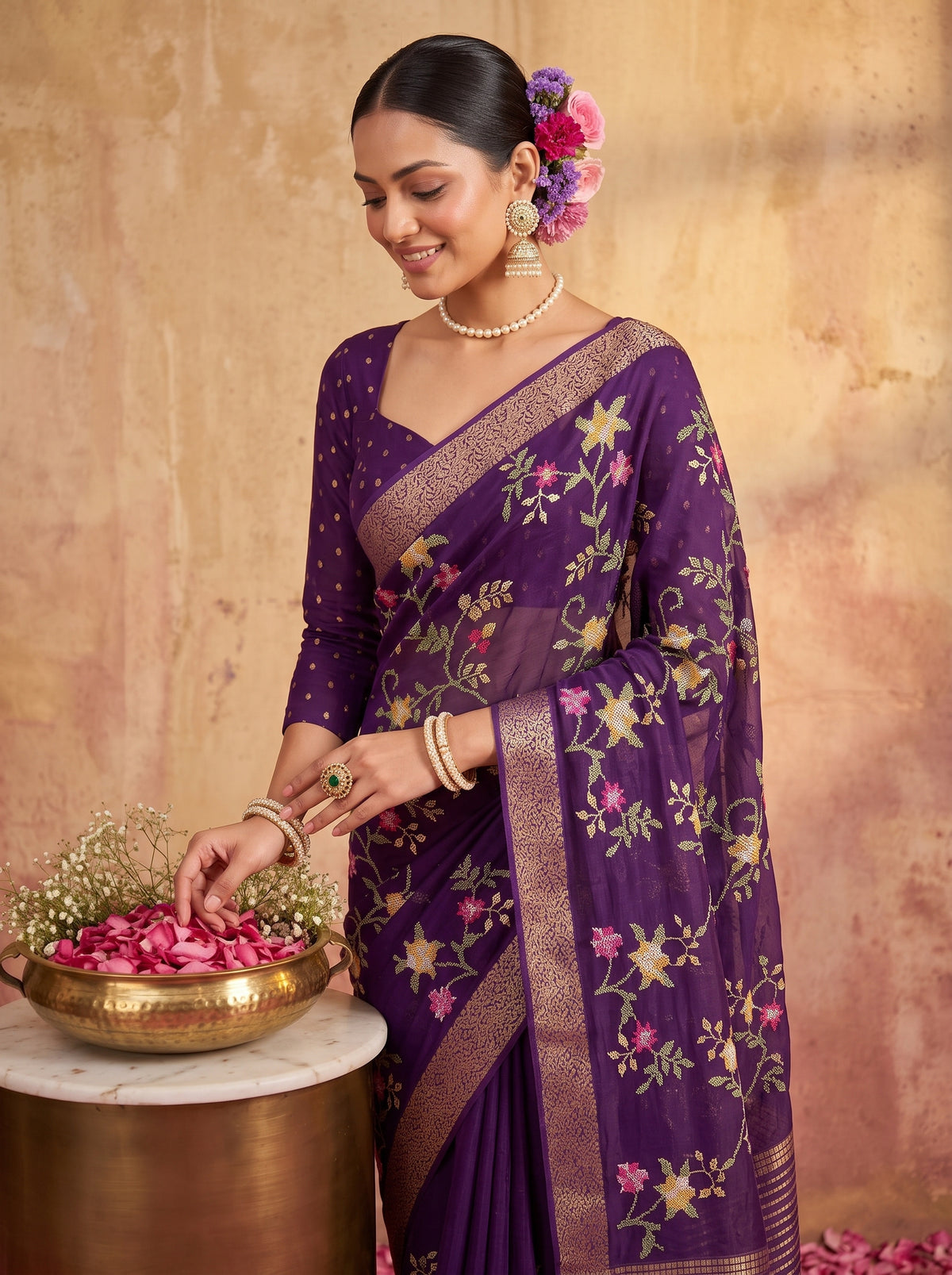 MIMOSA Jamun Jaipur Saree — pose 10 styling detail