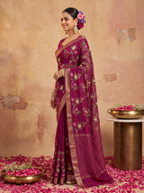 MIMOSA Magenta Jaipur Saree — pose 3 styling detail
