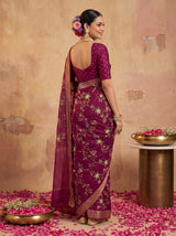MIMOSA Magenta Jaipur Saree — pose 5 styling detail