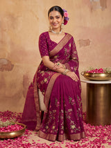 MIMOSA Magenta Jaipur Saree — pose 8 styling detail
