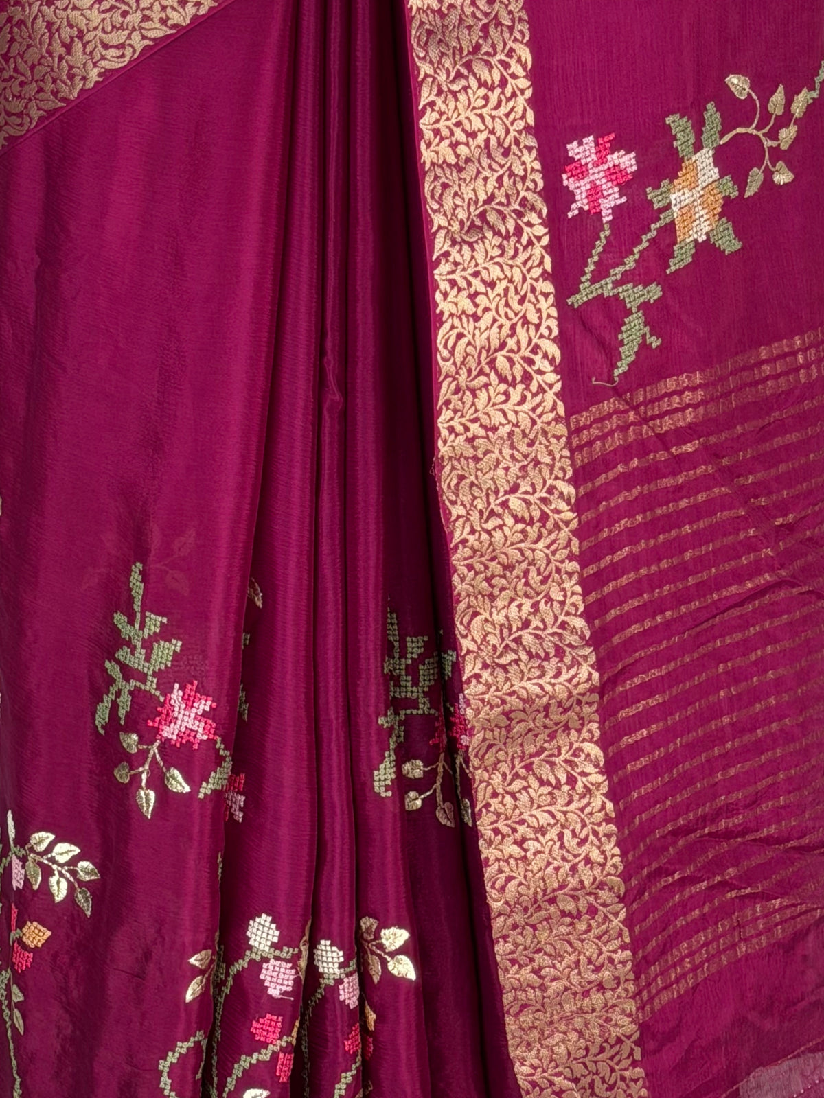 MIMOSA Magenta Jaipur Saree — fleets shot full lifestyle