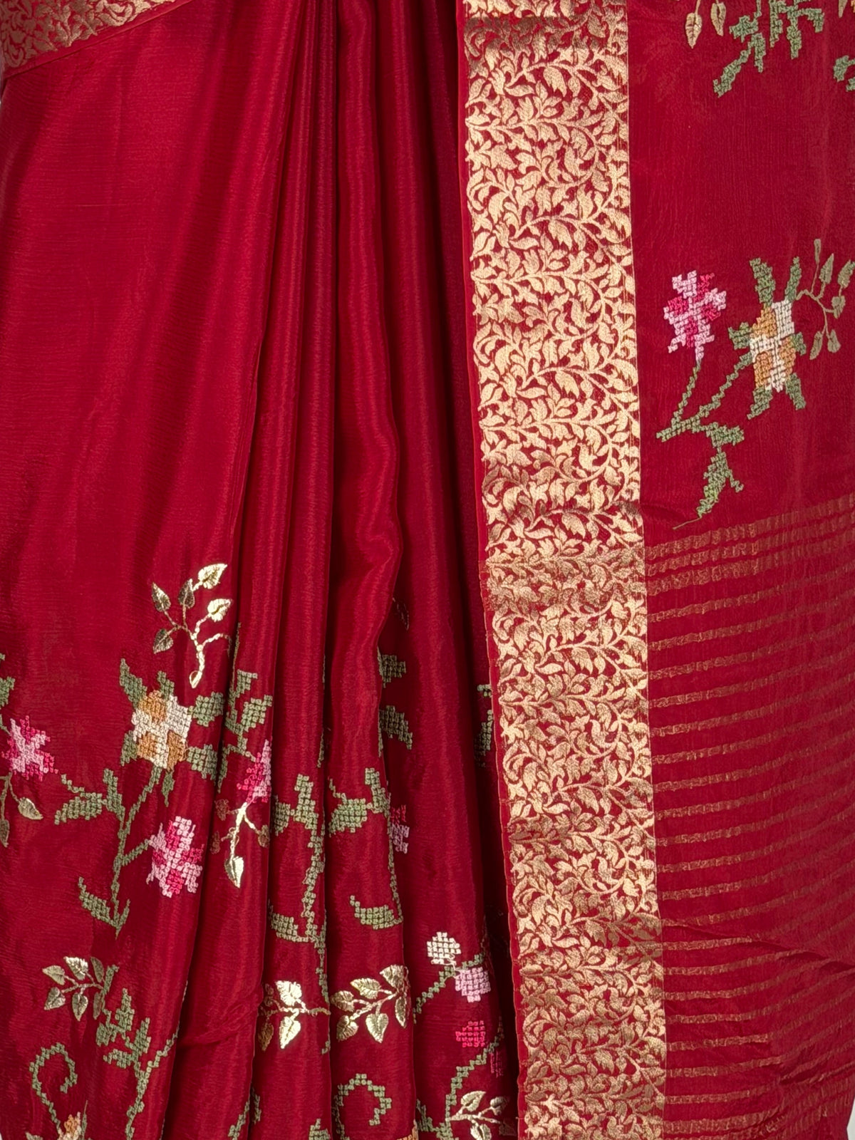 MIMOSA Maroon Jaipur Saree — fleets shot full lifestyle