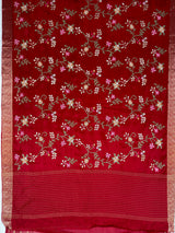 MIMOSA Maroon Jaipur Saree — pallu and zari work detail