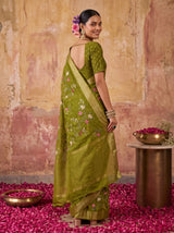 MIMOSA Olive Jaipur Saree — pose 7 styling detail
