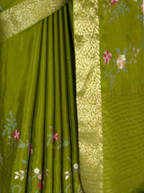 MIMOSA Olive Jaipur Saree — fleets shot full lifestyle