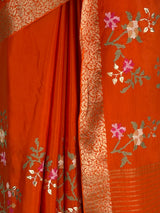 MIMOSA Orange Jaipur Saree — fleets shot full lifestyle
