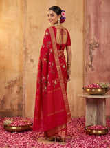 MIMOSA Red Jaipur Saree — pose 7 styling detail