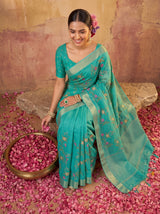 MIMOSA Rama Jaipur Saree — pose 8 styling detail