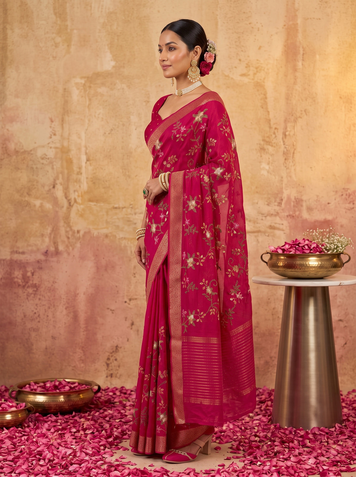 MIMOSA Rani Jaipur Saree — pose 3 styling detail