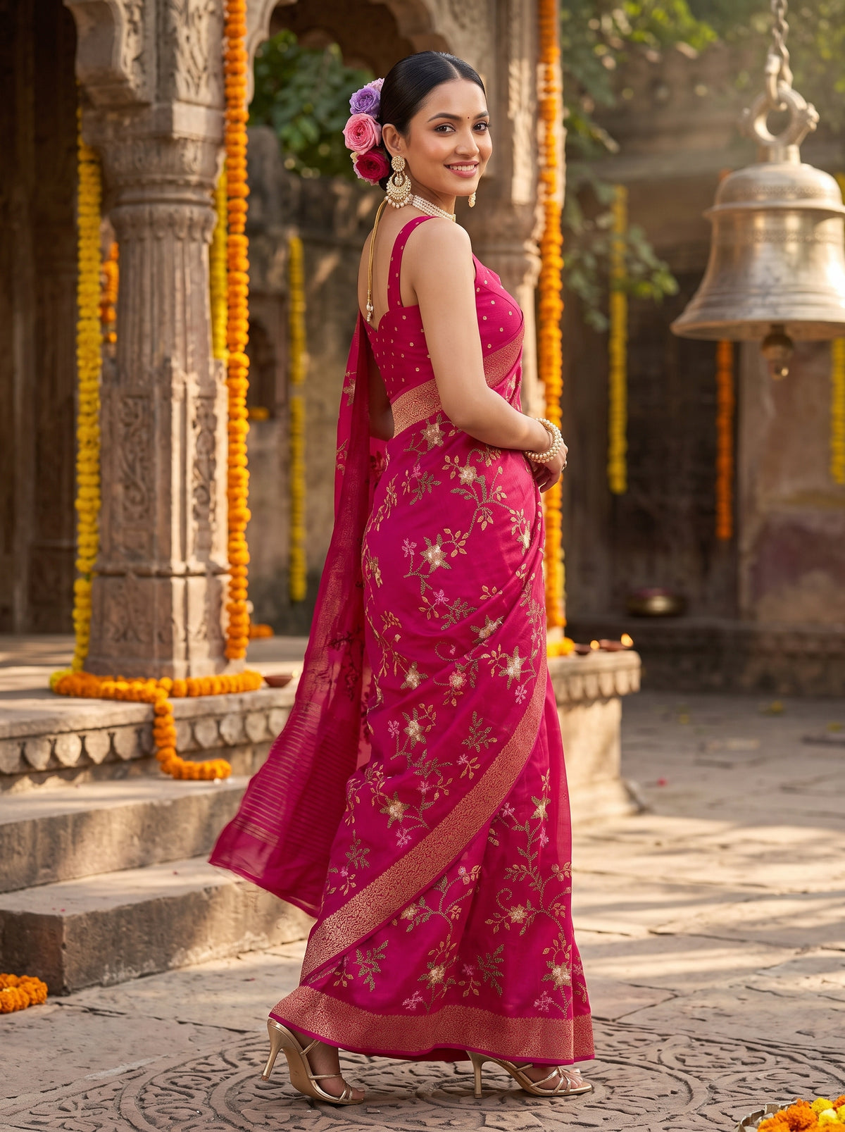 MIMOSA Rani Jaipur Saree — pose 9 styling detail