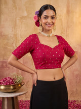 MIMOSA Rani Jaipur Saree — blouse close-up